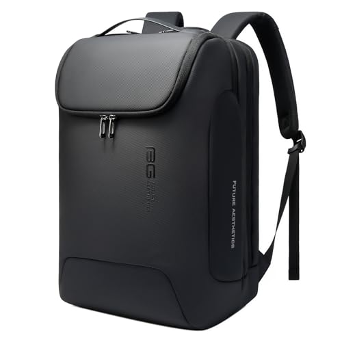 BANGE Business Backpack for Men, 17.3 Inch Laptop Compatible, Water-Resistant Travel & Work Backpack, Spacious Daypack for Office, College, and Weekend Use - color: Black, size: without lock and usb