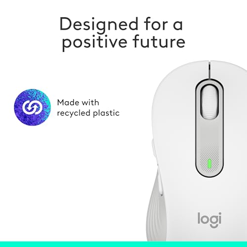Logitech Signature M650 Wireless Mouse Small to Medium Sized - Off White | 2-year battery, silent clicks, customizable side buttons, compatible with PC, Mac, and Chromebook - color: Off White