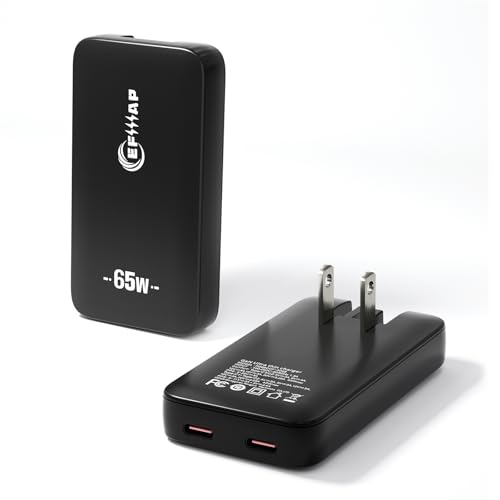 65W Flat USB C Charger Block, Slim Type C Charger Fast Charging - Compact Wall Charger for iPhone 17/16/15/14, MacBook Pro/Air, iPad, Samsung Galaxy S25/24/23, Pixel, Steam Deck, (Black) - color: Black-1PC
