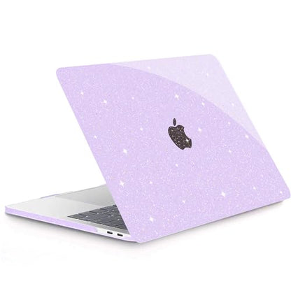 G JGOO for MacBook Air 13 inch Case 2021 2020-2018 M1 A2337 A2179 A1932 | Glitter Protective Plastic Hard Shell for MacBook Air 13.3 inch Case + Keyboard Cover + Screen Protector, Sparkly Purple - color: Purple