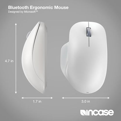 Incase Bluetooth Ergonomic Mouse – Designed by Microsoft – Two Thumb Buttons, Easy to Grip Thumb Rest, Precision Tracking, Connects 3 Devices, 15 Month Battery Life, PCs/Laptops (Glacier) - color: Glacier
