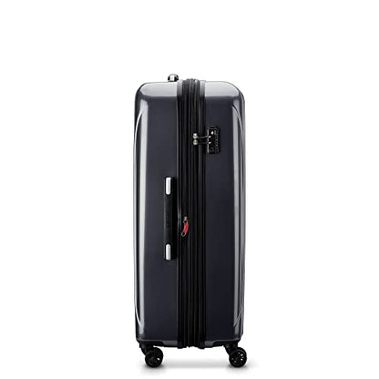DELSEY PARIS Helium Aero Hardside Expandable Luggage with Spinner Wheels, Titanium, Checked-Large 28 Inch - color: Titanium, size: Checked-Large 28 Inch