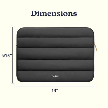 Vandel The Original Puffy Laptop Sleeve Case, 13-14 inch Laptop Sleeve Bag | Compatible with MacBook Air/Pro 13/Pro 14/iPad Pro 12.9, HP Dell ASUS Computer Case Bag Cover, Stylish Aesthetic Design - color: e. Black, size: 13-14 Inch