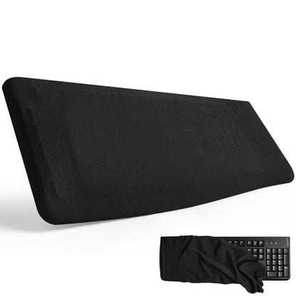 Keyboard Dust Cover for 75% 80% 96% Full Size PC Keyboards | Stretch Fabric Anti-Dust Keyboard Sleeve, Dustproof Protector Fits 14.9"x5.9" to 19.5"x7.5" Keyboards, Black, Size M - size: M