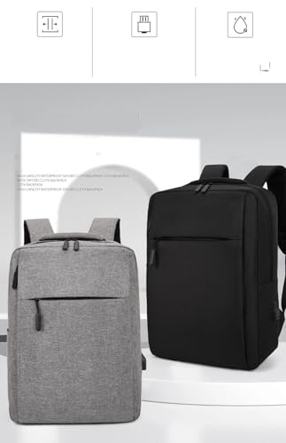Laptop Backpack with USB Charging Port, Business Travel Backpack for 15.6 Inch Laptop, Computer Bag for Men Women - color: Grey