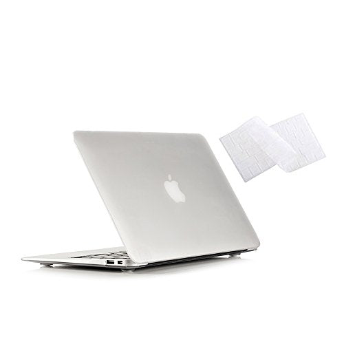 RUBAN Case Compatible with MacBook Air 13 Inch (Models: A1369 & A1466, Older Version 2010-2017 Release), Slim Snap On Hard Shell Protective Cover and Keyboard Cover, Frost White - color: Frost Clear