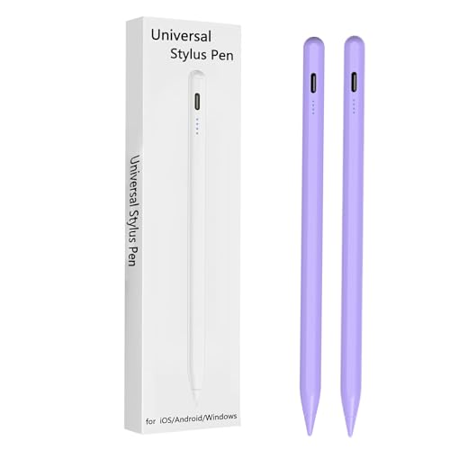 2 Pieces Stylus Pen for Samsung Galaxy Tab A9/A8/A7 Tablet Pens for iOS/Android/Windows Stylists Pen with Dual Touch Screen Stylus Pencil (Lavender) - color: Lavender