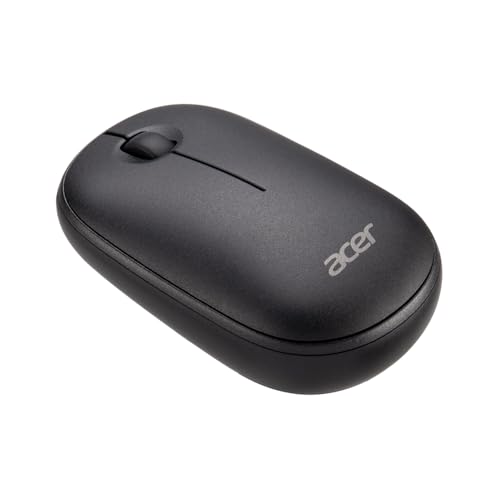 Acer Computer Mouse Wireless, 2.4G Slim USB Wireless Mice with USB-A Receiver, 1600 DPI Optical, Laptop Mouse with Plug and Play for Right/Left Handed Users (for Chromebooks, Windows PC & Mac) Black