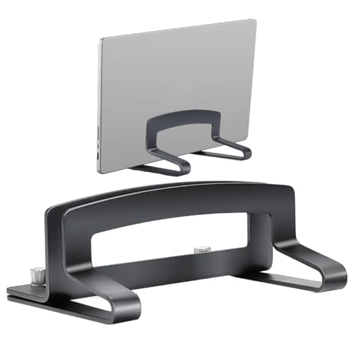 Vertical Laptop Stand Adjustable Aluminum Space Saving Holder for Desk,Gaming Home Office Use,Designed for Gamers Professionals Compatible Up to 17.3 Inch Laptops,Gray