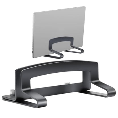 Vertical Laptop Stand Adjustable Aluminum Space Saving Holder for Desk,Gaming Home Office Use,Designed for Gamers Professionals Compatible Up to 17.3 Inch Laptops,Gray