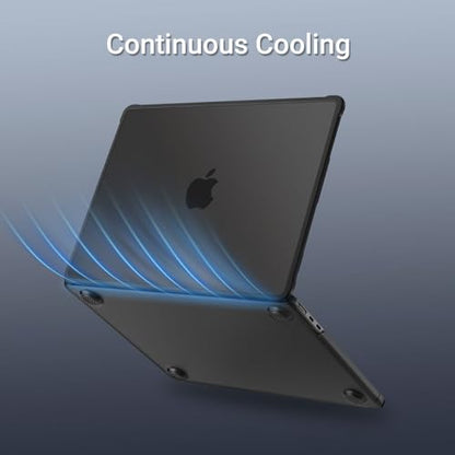MOSISO Anti-Crack Case for MacBook Air 13 inch M5 M4 M3 M2 2026-2022 | 3 in 1 Kit Anti-Fingerprints Reinforced TPU Bumper Hard Shell for MacBook Air 13.6, A3449 A3240 A3113 A2681, Black - color: Black