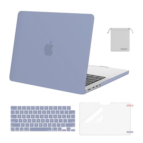 MOSISO Compatible with MacBook Pro 14 inch Case M5 2026 M4 2025 M3 M2 M1 2024-2021 A3427 A3426 A3434 A3112 A3185 A3401 A2918 A2992 A2779 A2442,Hard Case&Keyboard Skin&ScreenFilm&Pouch, Lavender Gray - color: Lavender Gray