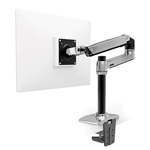 Ergotron – LX Monitor Arm, Single Monitor Desk Mount – fits Flat Curved Ultrawide Computer Monitors up to 34 Inches, 7 to 25 lbs, VESA 75x75mm or 100x100mm – Tall Pole, Polished Aluminum - color: Polished Aluminum, size: 13 Inch Pole, style: LX Monitor Ar