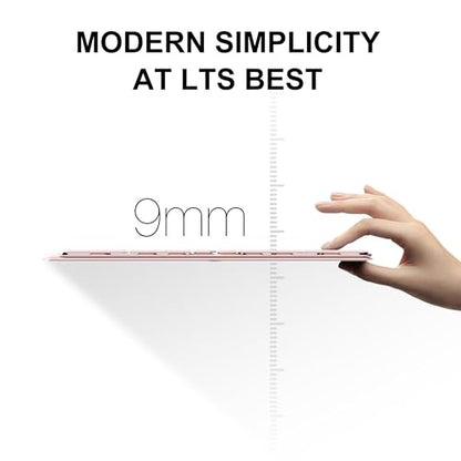 Perilogics Magnetic Adjustable Travel Laptop Stand for Digital Nomads and Business Travelers. Compact, Foldable, and Ideal for Desk Use. Elevate Your Work Experience with Our Laptop Riser on the Go - color: Light Pink