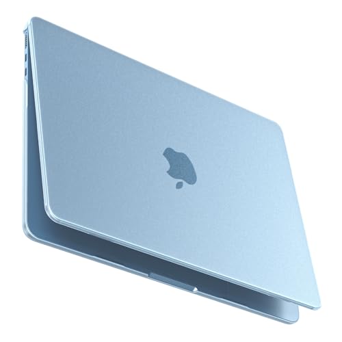 BlueSwan for MacBook Air 13 inch Case, M5 M4 M3 M2 2026-2022 Laptop Cover | 100% Match Official Color, Matte Grippy Texture, Scratch Resistant, Easy to Snap on, Air 13.6 Protective Hard Shell - color: Sky Blue Clear