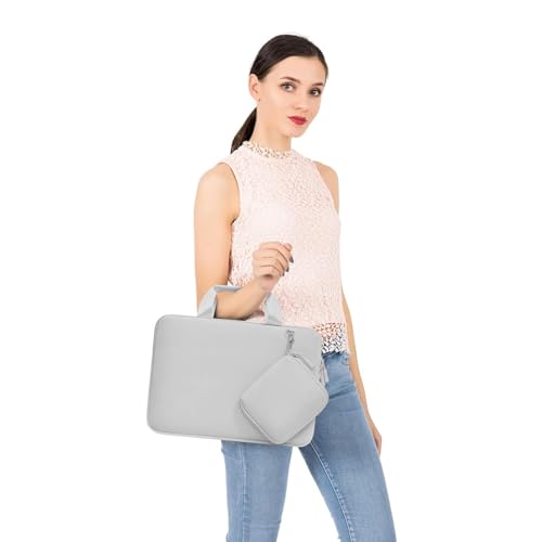 MOSISO Laptop Case 13.3 inch, 13-13.3 inch Laptop Sleeve Bag Compatible with MacBook Air/Pro 13 / Pro 14, HP Dell ASUS, Neoprene Carrying Computer Bag with Handle&Detachable Small Case, Gray - color: Gray, size: 13.3 inch