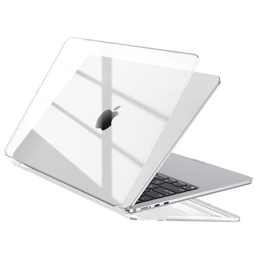 EooCoo Case for MacBook Air 13 inch M5/M4/M3/M2 2026-2022, Crystal Clear | Easy Snap-On Fit for Mac Air 13.6-inch，Scratch & Bump Resistant, Lightweight, For Study & Work, A3449/A3240/A3113/A2681 - color: Crystal Clear, size: Air 13.6-inch