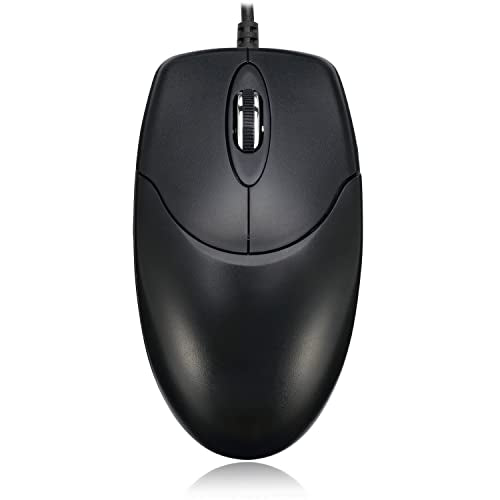 Adesso 3 Button Desktop PS/2 Optical Scroll Mouse, Black - style: PS/2