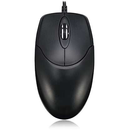 Adesso 3 Button Desktop PS/2 Optical Scroll Mouse, Black - style: PS/2