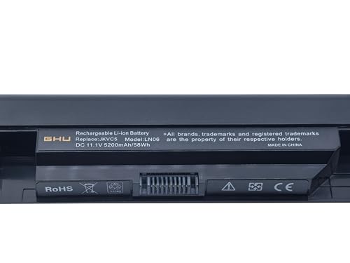 GHU New Battery JKVC5 58 WHR Replacement for Dell Inspiron 1764 1564 1464 P/N 312-1021 312-1022 451-11467 05Y4YV 0FH4HR NKDWV K456N 1464D 1564R P07E P08F 5YRYV 9JJGJ TRJDK CW435 5200 mAh