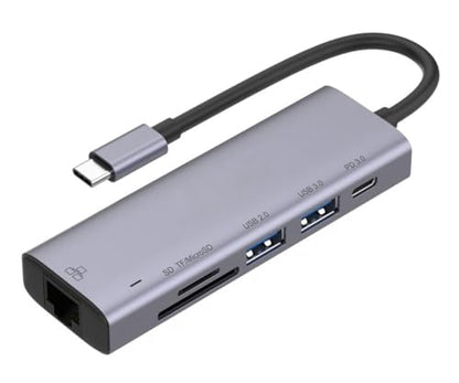 USB-C Hub Compatible with Samsung Galaxy Tab S11 (2025)/Ultra (2025) - 6-in-1 Adapter RJ45 Ethernet Port Type-C PD Charger Card Reader Network