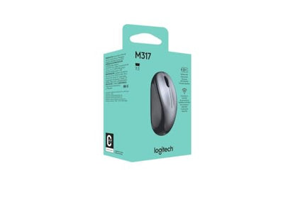 Logitech M317 Compact Ambidextrous 2.4 GHz Wireless Mouse - Colt Glossy | Ambidextrous with 2.4 GHz USB-A Nano Receiver, 1000 dpi optical tracking, 12-months battery life, PC, Mac, laptop compatible - color: Colt Glossy