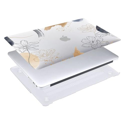 Hard Case Compatible with Old Version MacBook Pro 13 inch Case 2012 2011 2010 2009 2008 Release A1278 with CD-ROM, Laptop Plastic Hard Case Shell & Keyboard Cover, Flower Sketch - color: Flower Sketch, size: A1278(Pro 13" w/CD-ROM 2008-2012)