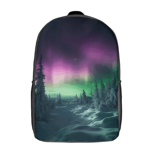 17 Inch Aurora And Cloud Laptop Backpack for Men Women Waterproof Lightweight Travel Backpack Commuter Bag Large Capacity Casual Daypack for Business Trip & Outdoor