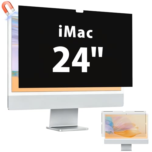 Mamol Magnetic Privacy Screen for iMac 24 Inch (2021-2024, M1/M3/M4 Chip), Anti-Glare Blue Light Filter & Anti-Spy Shield – Upgraded 24" iMac Privacy Protector - size: iMac 24 inch (2021-2024)