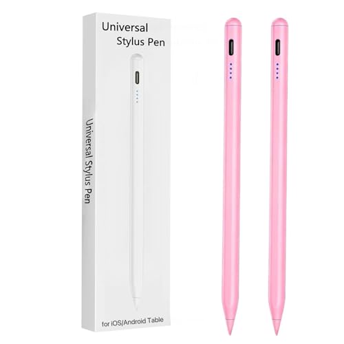 2 Pieces Stylus Pen for Samsung Galaxy Tab A9/A8/A7 Tablet Pens for iOS/Android/Windows Stylists Pen with Dual Touch Screen Stylus Pencil (Pink) - color: Pink