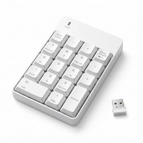 Numeric Keypad, 2.4GHz USB Numpad 18 Key Portable Wireless Number Pad for Laptop PC Computer Excel Data Entry