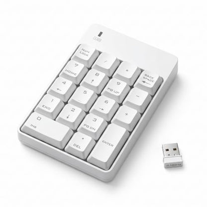 Numeric Keypad, 2.4GHz USB Numpad 18 Key Portable Wireless Number Pad for Laptop PC Computer Excel Data Entry