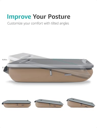 Istudyniture Lap Desk | Portable Laptop Desk & Stand – Fits Up to 17 inch – Washable Cushion, Built-in Phone Holder – for Bed, Couch, Sofa, Floor – Writing, Reading, Home Office – Large, Coffee - color: Coffee