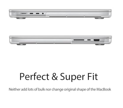 UESWILL for MacBook Pro 14 inch Case M5 M4 M3 M2 M1 A3427 A3426 A3434 A3401 A3185 A3112 A2992 A2918 A2779 A2442 (2021-2026), Glossy See Through Hard Shell Cover + Microfiber Cloth, Transparent - color: Transparent, size: MacBook Pro 14" (M1 M2 M3 M4 M5)