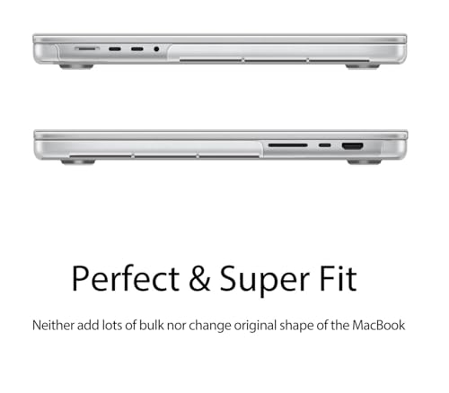 UESWILL for MacBook Pro 16 inch Case M5 M4 M3 M2 M1 A3429 A3428 A3403 A3186 A2991 A2780 A2485 (2021-2026 Release), Glossy See Through Hard Shell Cover + Microfiber Cloth, Transparent - color: Transparent, size: MacBook Pro 16" (M1 M2 M3 M4 M5)