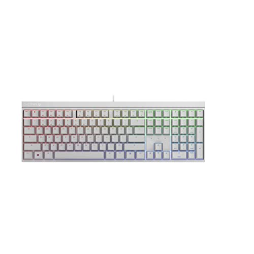 Cherry MX 2.0S Wired Gaming Keyboard with RGB Lighting Different MX Switching Characteristics: MX Black, MX Blue, MX Brown, MX RED and MX Silent RED (White - MX Black Switch) - color: White - MX Black Switch
