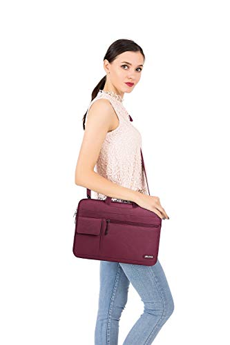 MOSISO Laptop Shoulder Bag Compatible with MacBook Pro 16 inch M5 M4 M3 M2 M1 2026-2019/Pro 15 A1398, HP Acer Dell Lenovo ASUS Notebook,Polyester Flapover Briefcase Sleeve Case, Wine Red - color: Wine Red, size: 16 inch