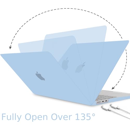 B BELK Compatible with MacBook Air 13.6 inch Case 2026-2022 M5 M4 M3 M2 | A3449 A3240 A3113 A2681, Plastic Hard Shell for MacBook Air 13 inch Case with Keyboard Cover & Screen Protector, Airy Blue - color: Airy Blue
