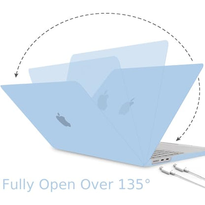 B BELK Compatible with MacBook Air 13.6 inch Case 2026-2022 M5 M4 M3 M2 | A3449 A3240 A3113 A2681, Plastic Hard Shell for MacBook Air 13 inch Case with Keyboard Cover & Screen Protector, Airy Blue - color: Airy Blue