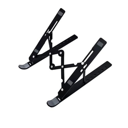 Laptop Stand for Desk, Laptop Riser ABS Foldable Portable Notebook Holder，10-16.9“ Laptops and Tablets Black,Ventilation Cooling Laptop Stand (Black)