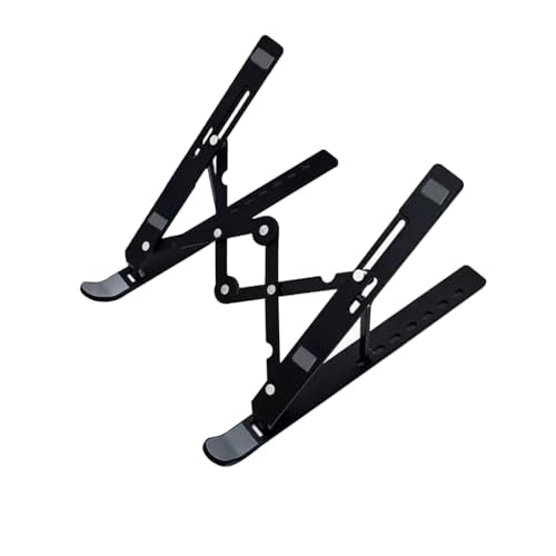 Laptop Stand for Desk, Laptop Riser ABS Foldable Portable Notebook Holder，10-16.9“ Laptops and Tablets Black,Ventilation Cooling Laptop Stand (Black)
