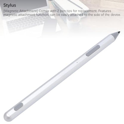 Pens for Touchscreens, Rechargeable Capacitive Pen with Magnetic Attachment Function, High Precision and Sensitivity, 2 Replaceable Tip (Black) (Silver) - color: Silver