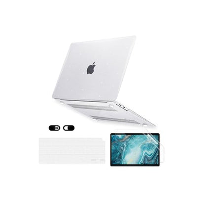 Case for MacBook Air 13 inch A1466 A1369 2010-2017 Release, 5 in 1 Plastic Hard Shell&Keyboard Cover&Screen Protector&Webcam Cover,Sparkly Clear - color: Bling Clear