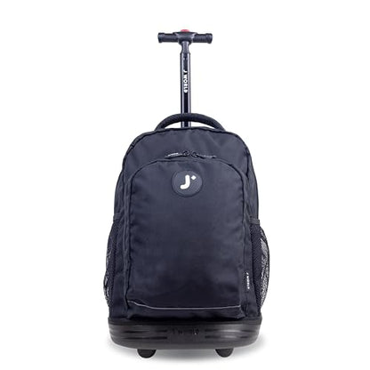 J World Sunny Rolling Backpack for Kids. Roller Bag With Wheels, Black - color: Black