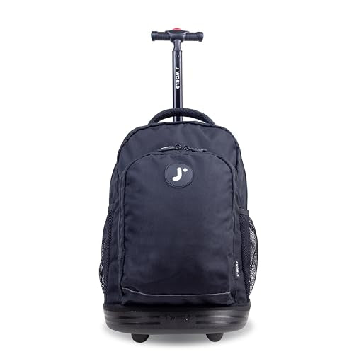 J World Sunny Rolling Backpack for Kids. Roller Bag With Wheels, Black - color: Black