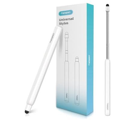Metapen X1 Universal Stylus Pen for Touch Screens, 2-1 Retractable Pointer & Stylus with Special Flocking Tip, High Precision & Soft, Stylus Pen for iPad/iPhone/Android/Tablets/Samsung/HP/Kindle
