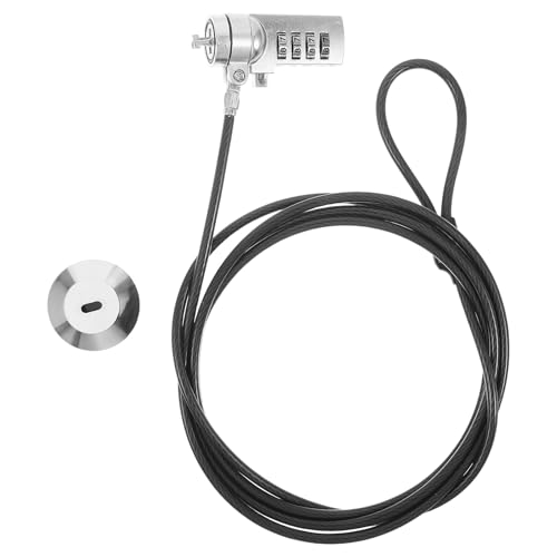 Kisangel 1 Set Notebook Laptop Combination Lock - 6FT Security Cable with 4-Digit Code - Resettable Locking Wire for Laptop Monitor Tablet Electronic Devices
