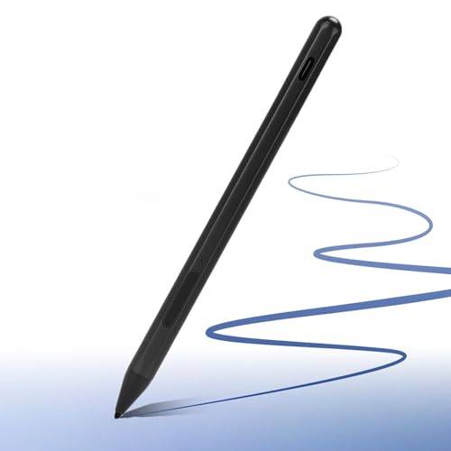Active Pen, Stylus Pen for Touchscreen Laptop with 4096 Pressure Levels, Rechargeable Digital for Drawing and Writing with Palm Rejection (Black) - color: Black