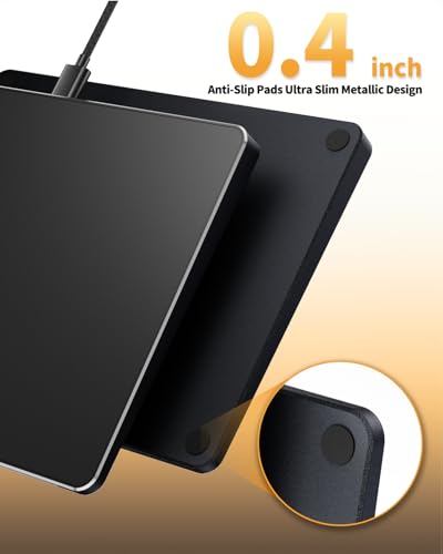 ProtoArc T1 Wired Large USB Trackpad for Windows 11/10, Black | 6.4" surface, high-Precision, multi-touch gestures, plug-and-play, stable wired connection for Computer/Desktop/Laptop.