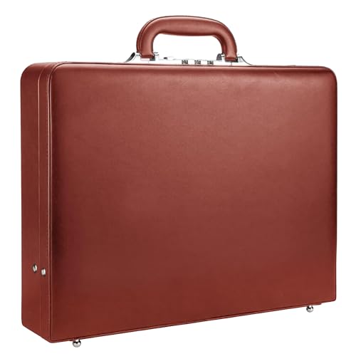 HAESTUS Briefcases for Men, Professional Leather Briefcase with Lock | Business Brief Case, Durable Executive Attache Case for Laptop Documents, Men's Hard Briefcase for Work Office Travel - color: Brown